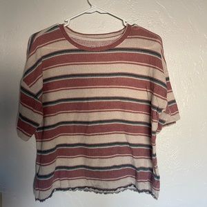 American Eagle Striped Short Sleeve